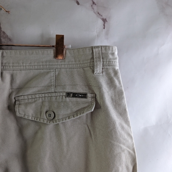 OP Shorts Men 43 Cargo Vintage Y2K Khaki Baggy Loose Canvas 10 Inch Ocean - Picture 7 of 8